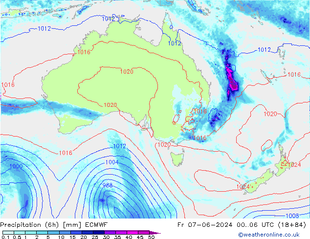 Z500/Rain (+SLP)/Z850 ECMWF Fr 07.06.2024 06 UTC