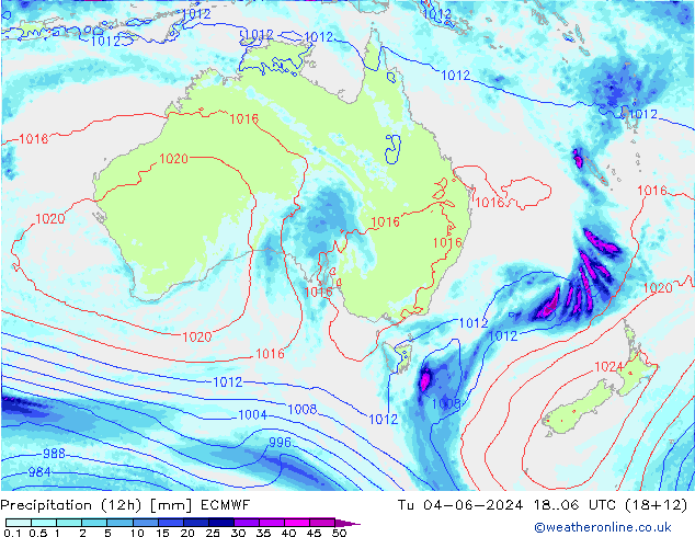 Nied. akkumuliert (12Std) ECMWF Di 04.06.2024 06 UTC