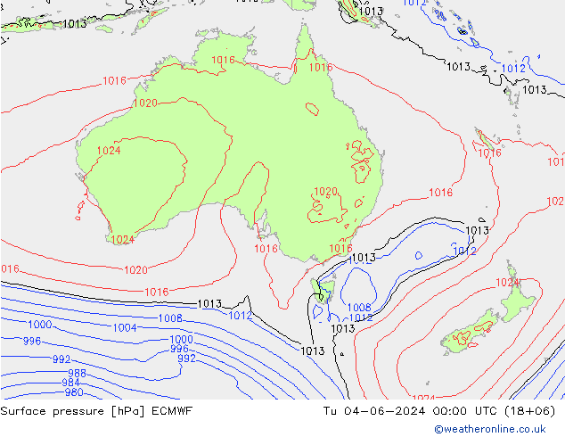 Luchtdruk (Grond) ECMWF di 04.06.2024 00 UTC