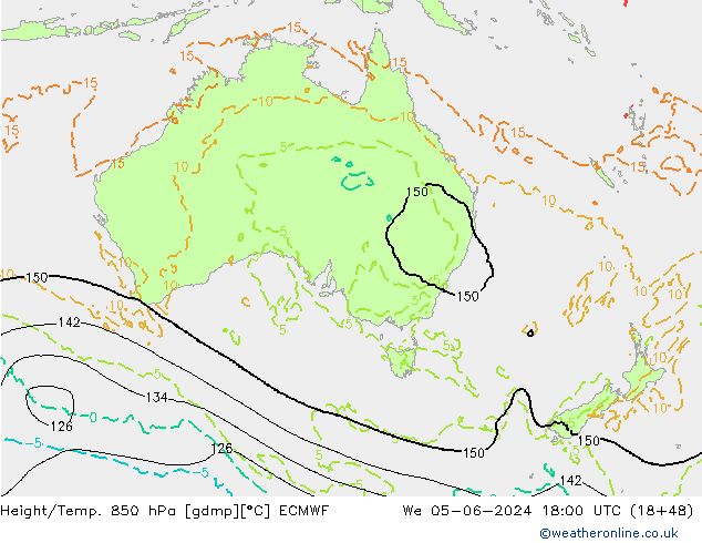 Z500/Rain (+SLP)/Z850 ECMWF mié 05.06.2024 18 UTC