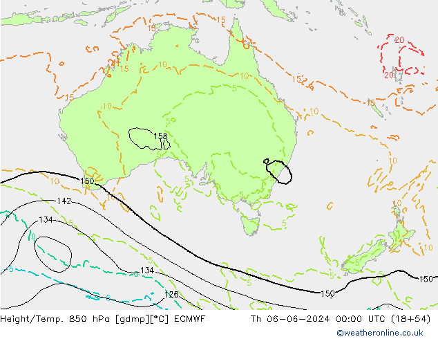 Z500/Rain (+SLP)/Z850 ECMWF чт 06.06.2024 00 UTC