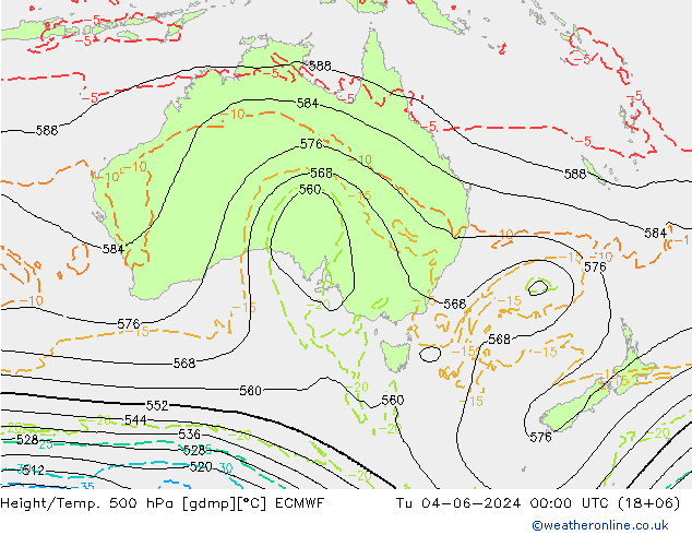 Z500/Regen(+SLP)/Z850 ECMWF di 04.06.2024 00 UTC