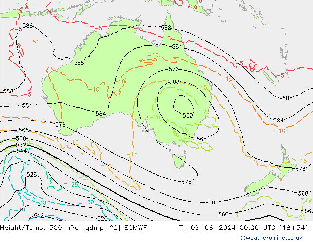 Z500/Rain (+SLP)/Z850 ECMWF чт 06.06.2024 00 UTC