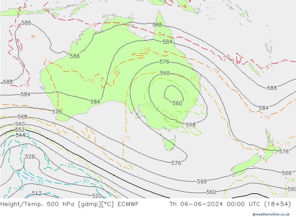 Z500/Rain (+SLP)/Z850 ECMWF czw. 06.06.2024 00 UTC