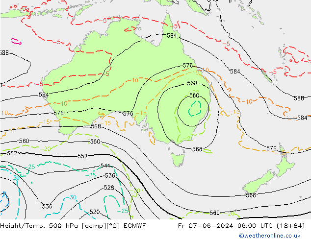 Z500/Rain (+SLP)/Z850 ECMWF Fr 07.06.2024 06 UTC