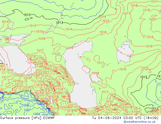 ciśnienie ECMWF wto. 04.06.2024 03 UTC