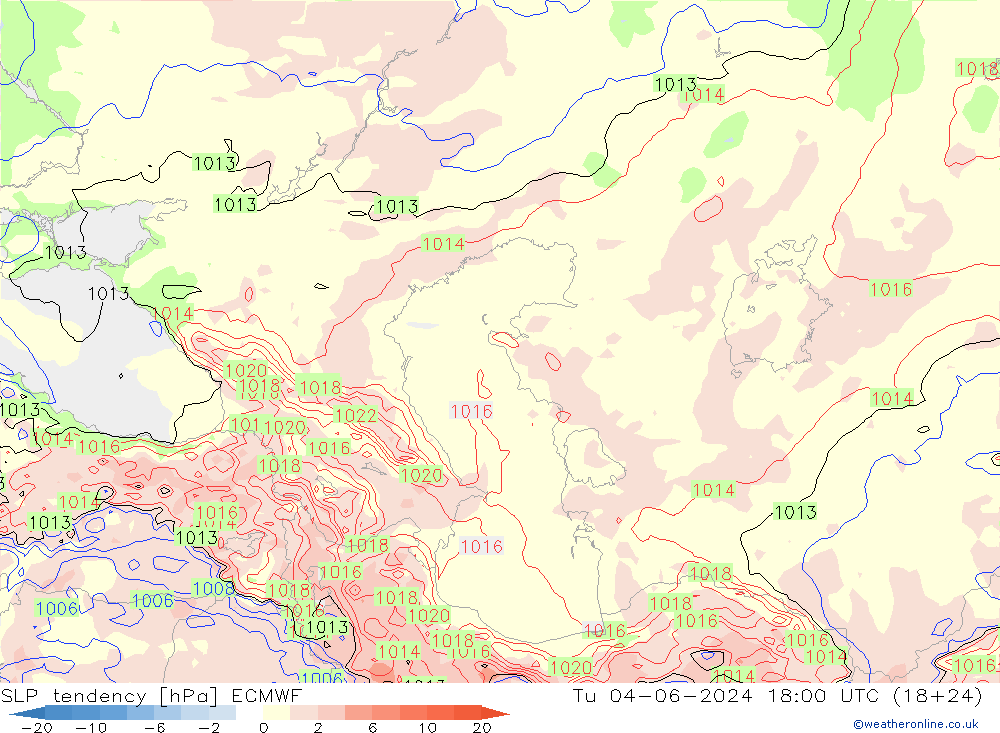SLP tendency ECMWF Ter 04.06.2024 18 UTC