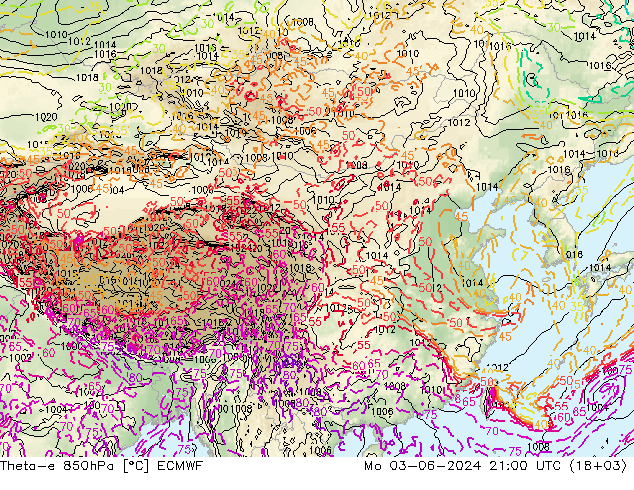 Theta-e 850hPa ECMWF  03.06.2024 21 UTC