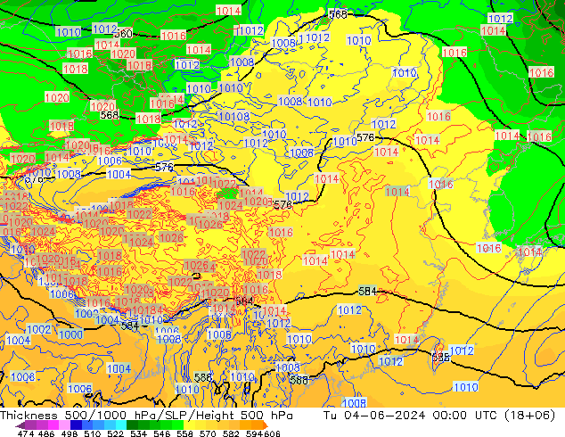 Thck 500-1000hPa ECMWF 星期二 04.06.2024 00 UTC