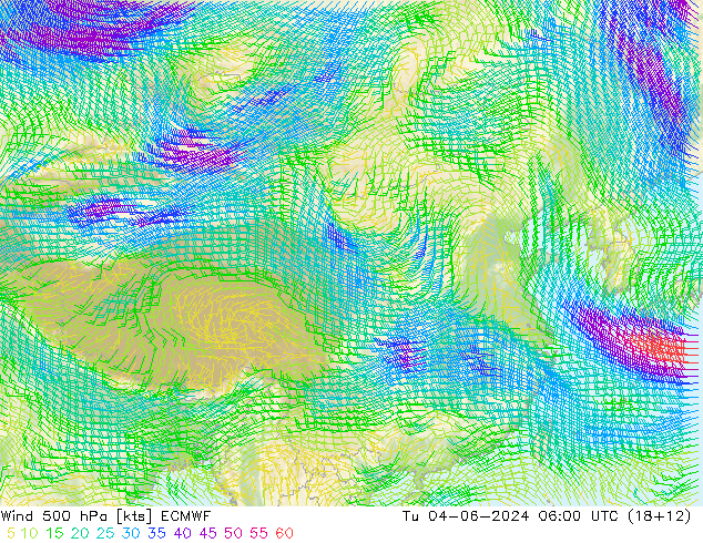 Wind 500 hPa ECMWF Tu 04.06.2024 06 UTC