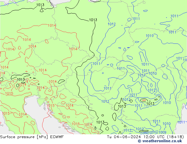 приземное давление ECMWF вт 04.06.2024 12 UTC