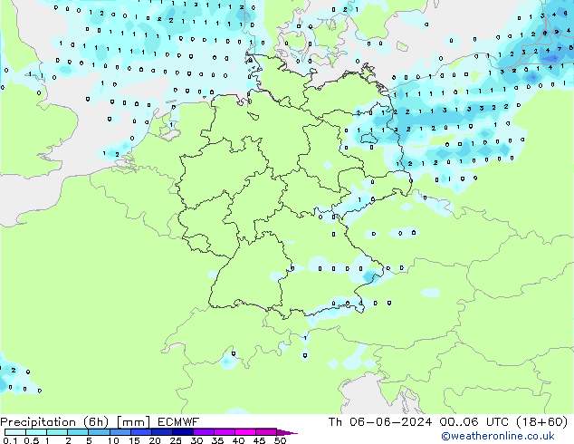 Z500/Rain (+SLP)/Z850 ECMWF Do 06.06.2024 06 UTC