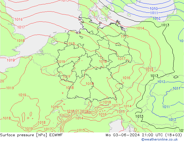 Yer basıncı ECMWF Pzt 03.06.2024 21 UTC