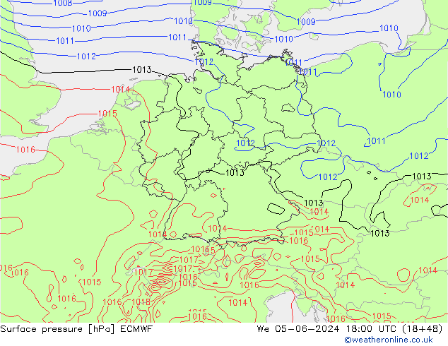 Pressione al suolo ECMWF mer 05.06.2024 18 UTC