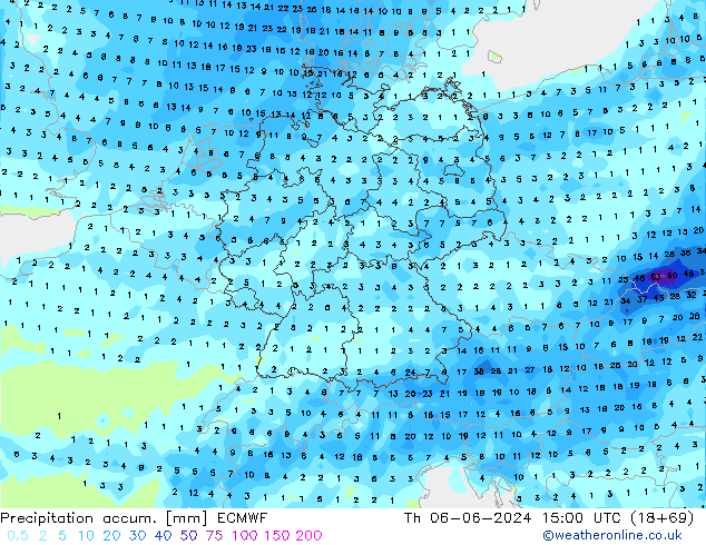 Precipitation accum. ECMWF  06.06.2024 15 UTC