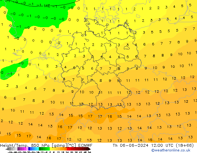 Z500/Rain (+SLP)/Z850 ECMWF Qui 06.06.2024 12 UTC