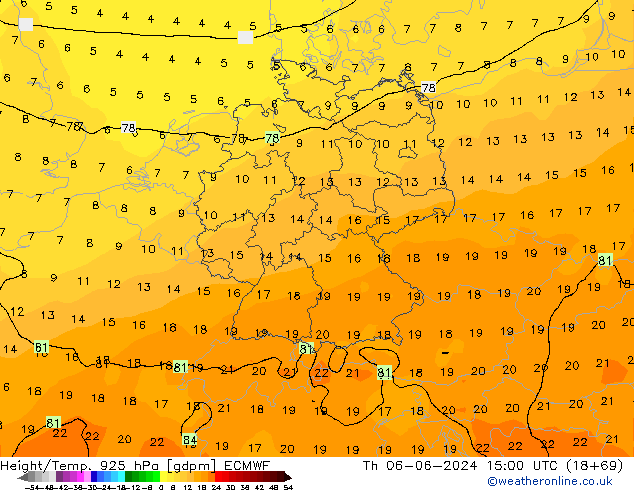 Height/Temp. 925 hPa ECMWF  06.06.2024 15 UTC