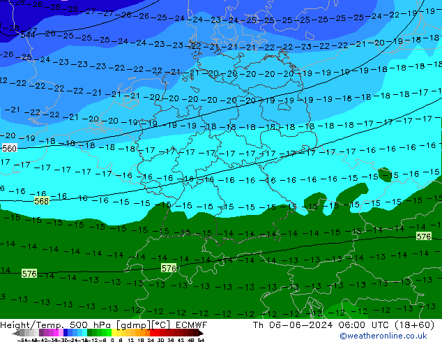 Z500/Rain (+SLP)/Z850 ECMWF Do 06.06.2024 06 UTC