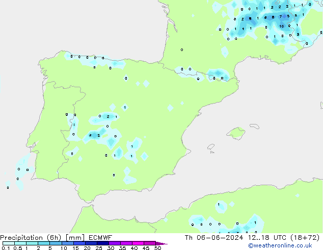 Z500/Rain (+SLP)/Z850 ECMWF gio 06.06.2024 18 UTC