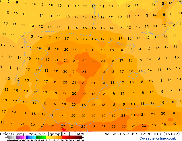 Z500/Rain (+SLP)/Z850 ECMWF We 05.06.2024 12 UTC