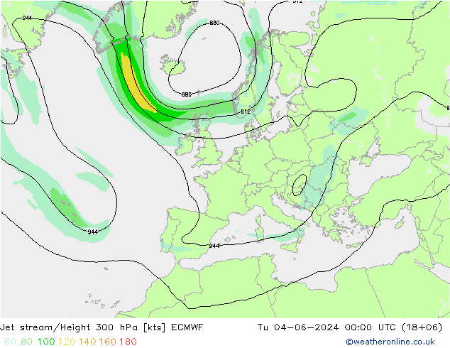 Corriente en chorro ECMWF mar 04.06.2024 00 UTC