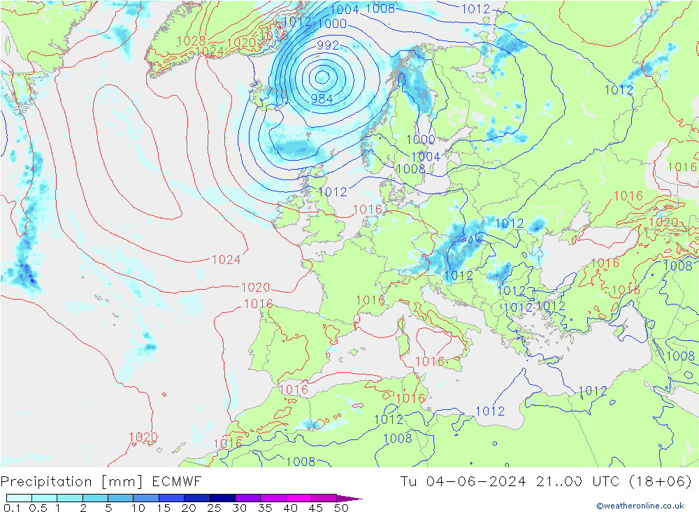 Niederschlag ECMWF Di 04.06.2024 00 UTC