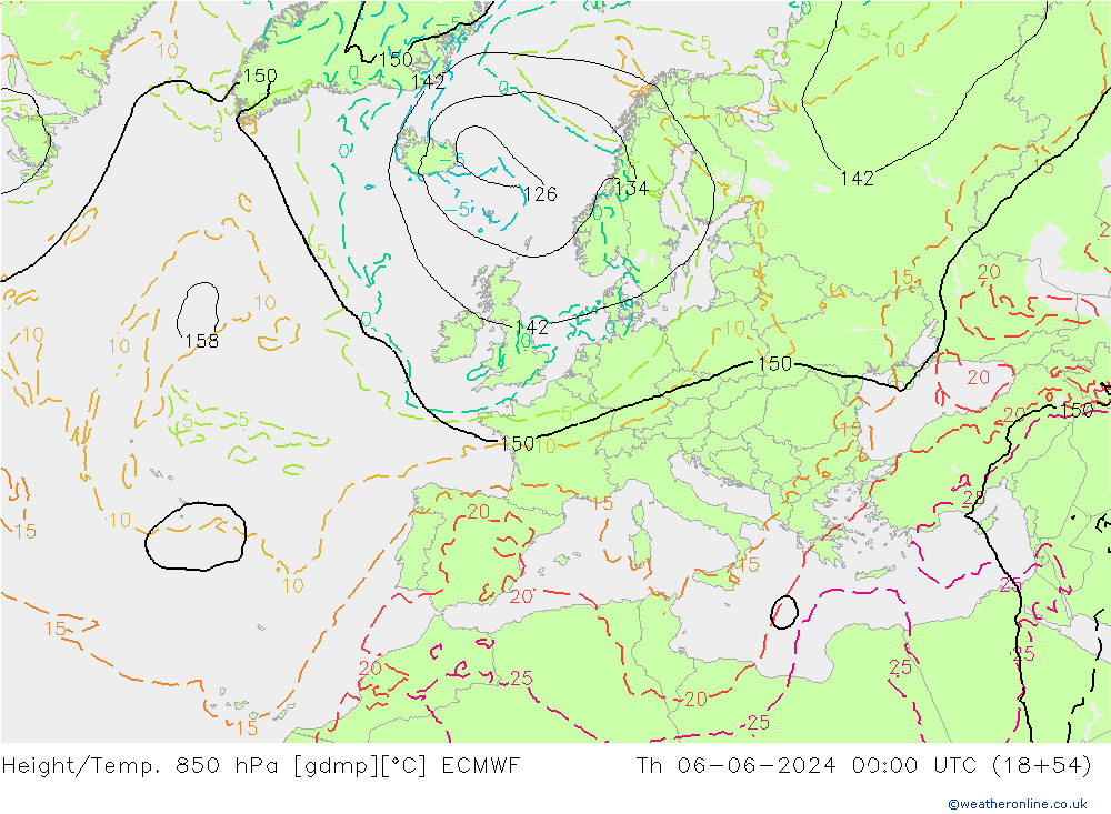 Z500/Yağmur (+YB)/Z850 ECMWF Per 06.06.2024 00 UTC