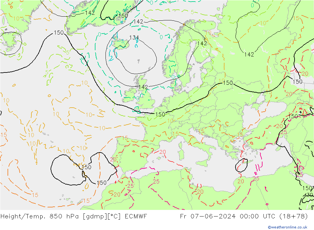 Z500/Rain (+SLP)/Z850 ECMWF Fr 07.06.2024 00 UTC