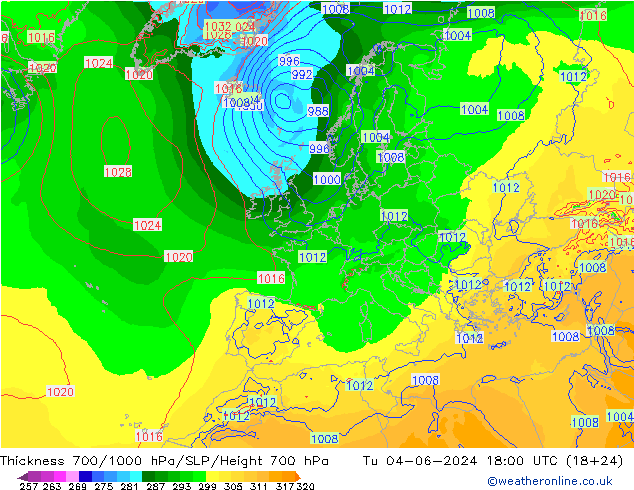 Thck 700-1000 hPa ECMWF mar 04.06.2024 18 UTC