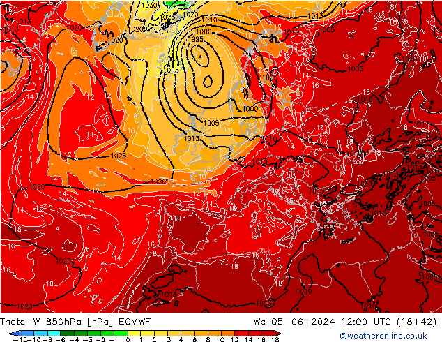 Theta-W 850hPa ECMWF We 05.06.2024 12 UTC