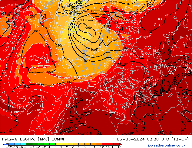 Theta-W 850hPa ECMWF Do 06.06.2024 00 UTC