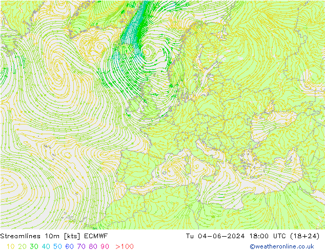 Rüzgar 10m ECMWF Sa 04.06.2024 18 UTC