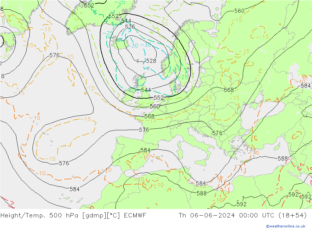 Z500/Yağmur (+YB)/Z850 ECMWF Per 06.06.2024 00 UTC