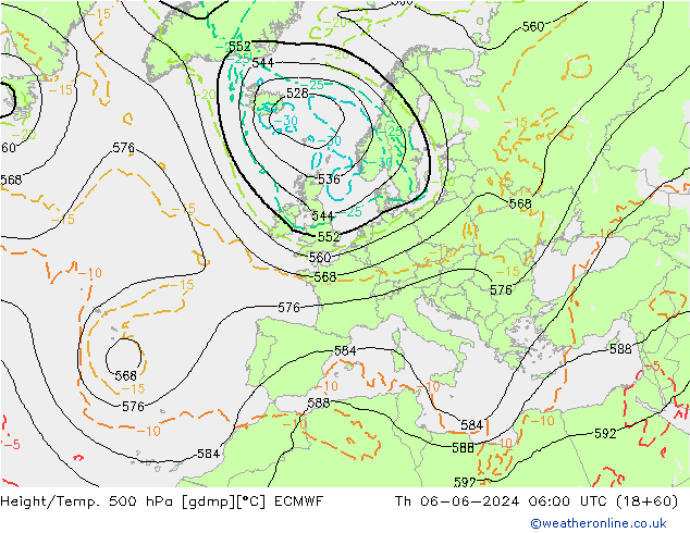 Z500/Rain (+SLP)/Z850 ECMWF jeu 06.06.2024 06 UTC