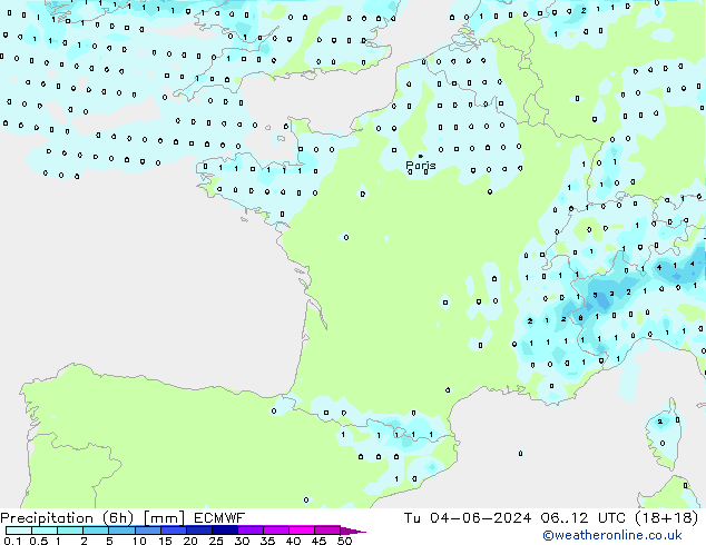 Z500/Yağmur (+YB)/Z850 ECMWF Sa 04.06.2024 12 UTC