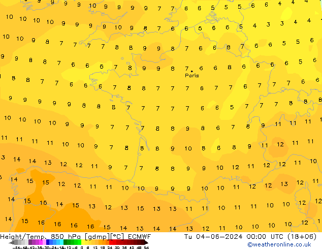 Z500/Rain (+SLP)/Z850 ECMWF Tu 04.06.2024 00 UTC