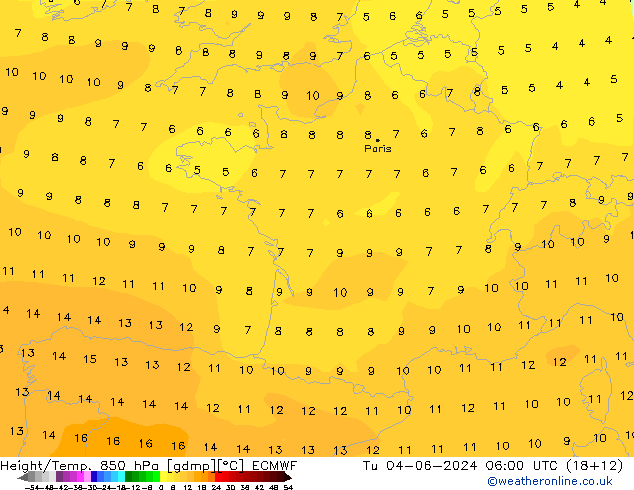 Z500/Rain (+SLP)/Z850 ECMWF Tu 04.06.2024 06 UTC