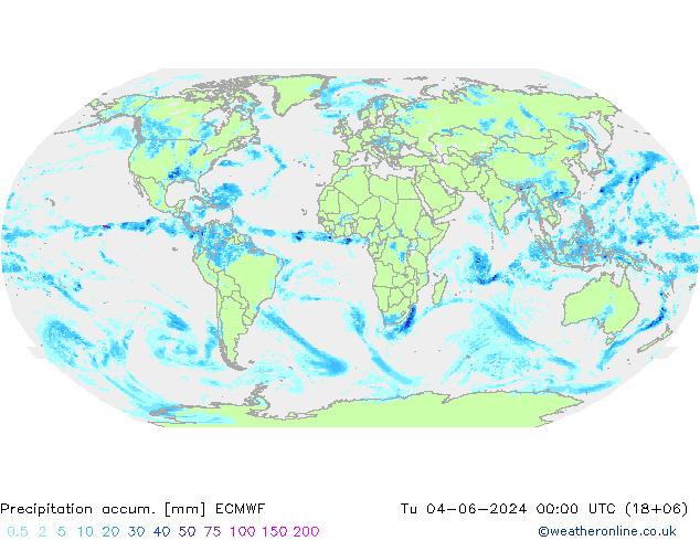 Toplam Yağış ECMWF Sa 04.06.2024 00 UTC