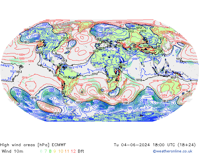 Izotacha ECMWF wto. 04.06.2024 18 UTC