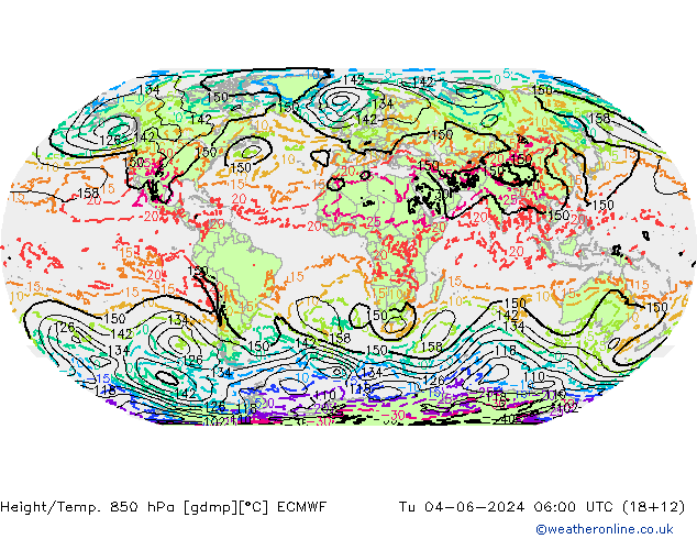 Z500/Yağmur (+YB)/Z850 ECMWF Sa 04.06.2024 06 UTC