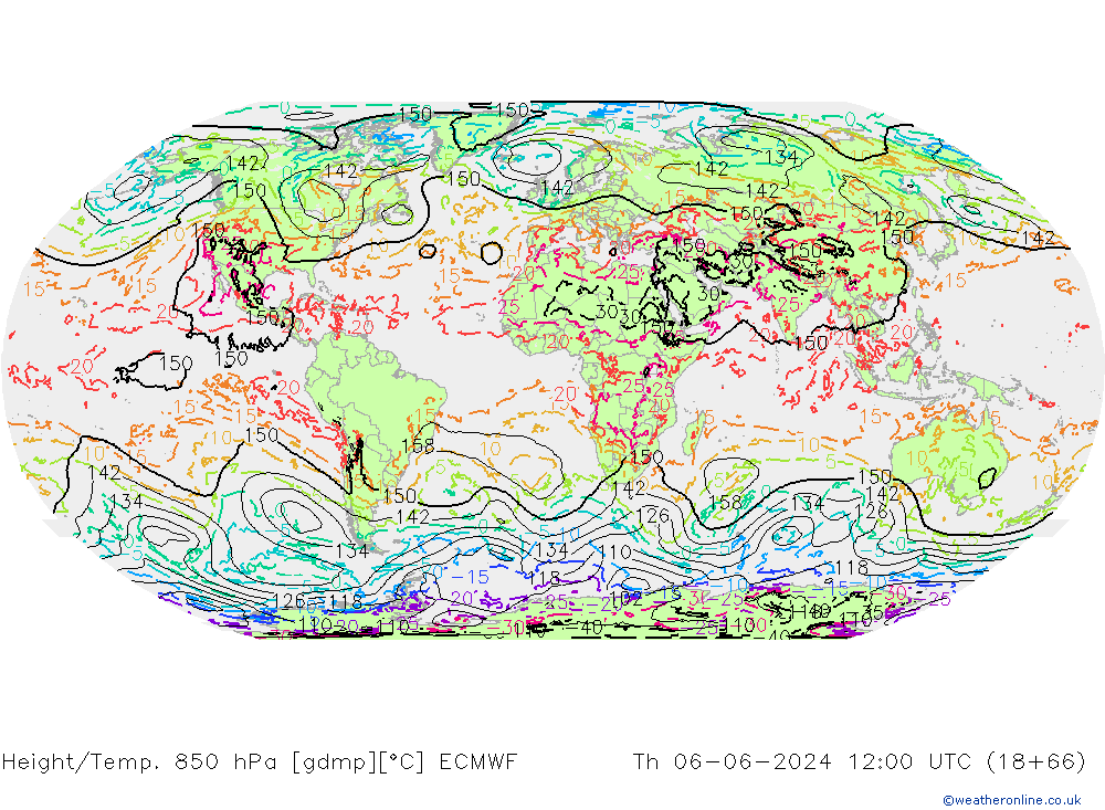 Z500/Rain (+SLP)/Z850 ECMWF jue 06.06.2024 12 UTC