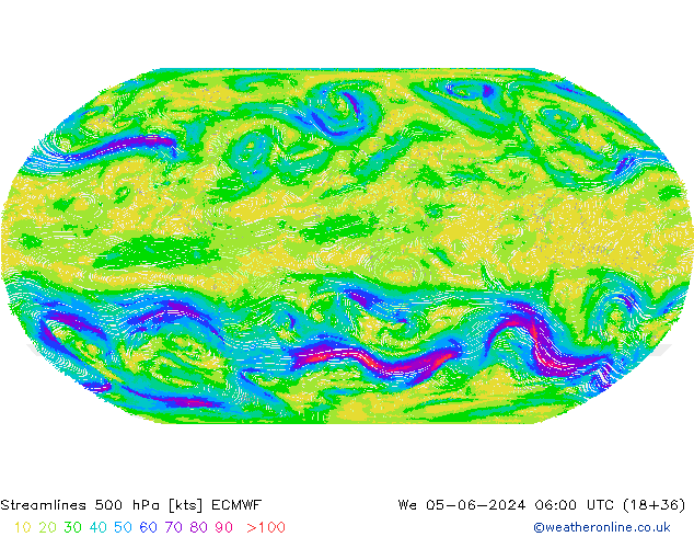 Streamlines 500 hPa ECMWF St 05.06.2024 06 UTC