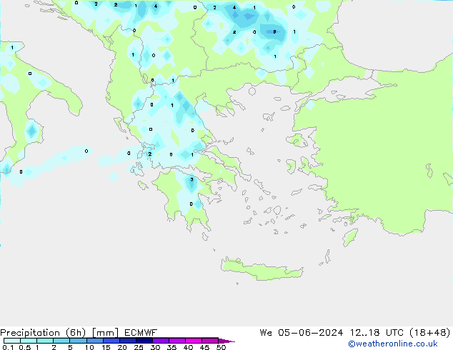 Z500/Yağmur (+YB)/Z850 ECMWF Çar 05.06.2024 18 UTC