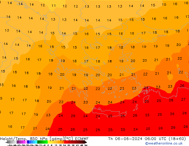 Z500/Yağmur (+YB)/Z850 ECMWF Per 06.06.2024 06 UTC