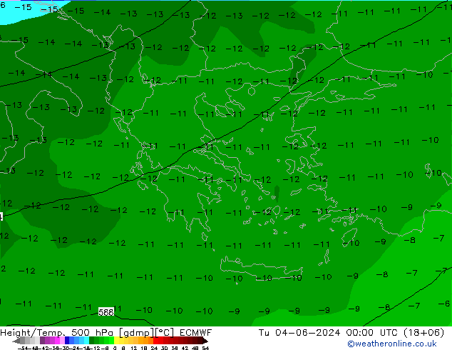 Height/Temp. 500 hPa ECMWF Tu 04.06.2024 00 UTC