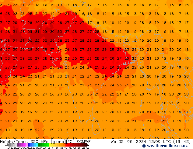 Z500/Rain (+SLP)/Z850 ECMWF  05.06.2024 18 UTC