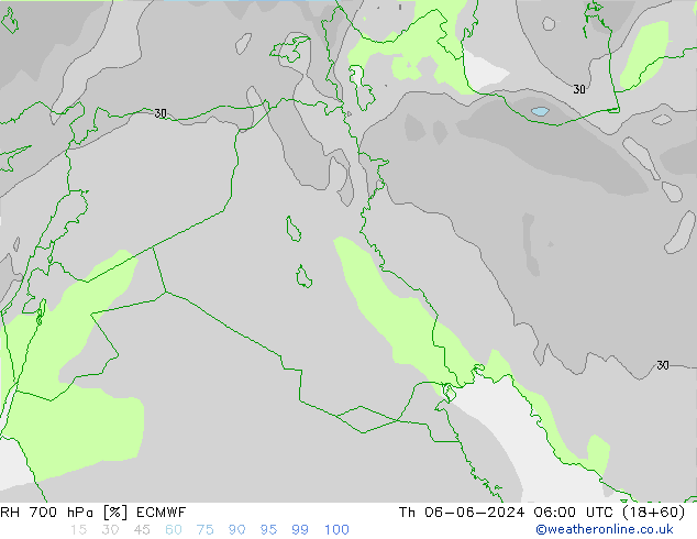 700 hPa Nispi Nem ECMWF Per 06.06.2024 06 UTC