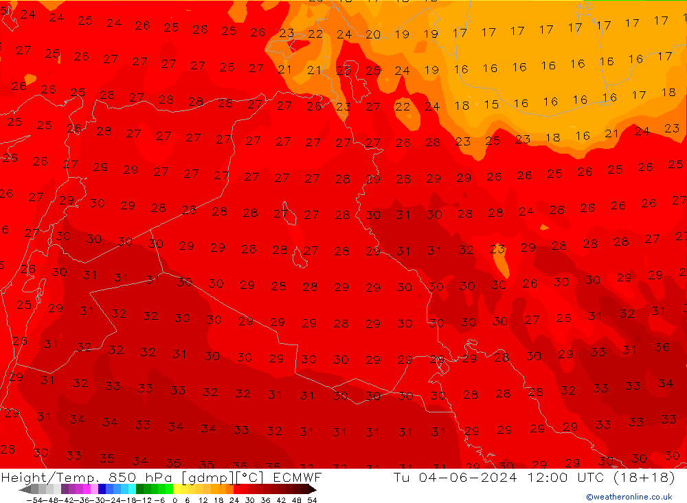 Z500/Rain (+SLP)/Z850 ECMWF Tu 04.06.2024 12 UTC