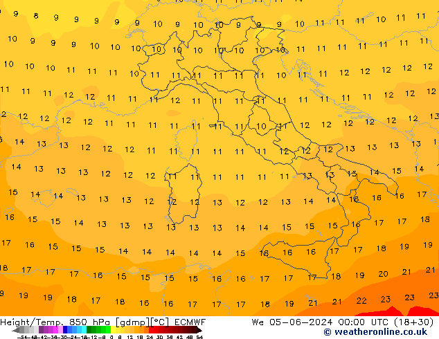 Z500/Rain (+SLP)/Z850 ECMWF mer 05.06.2024 00 UTC