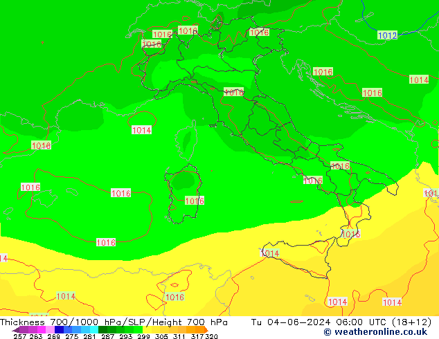 Thck 700-1000 hPa ECMWF  04.06.2024 06 UTC